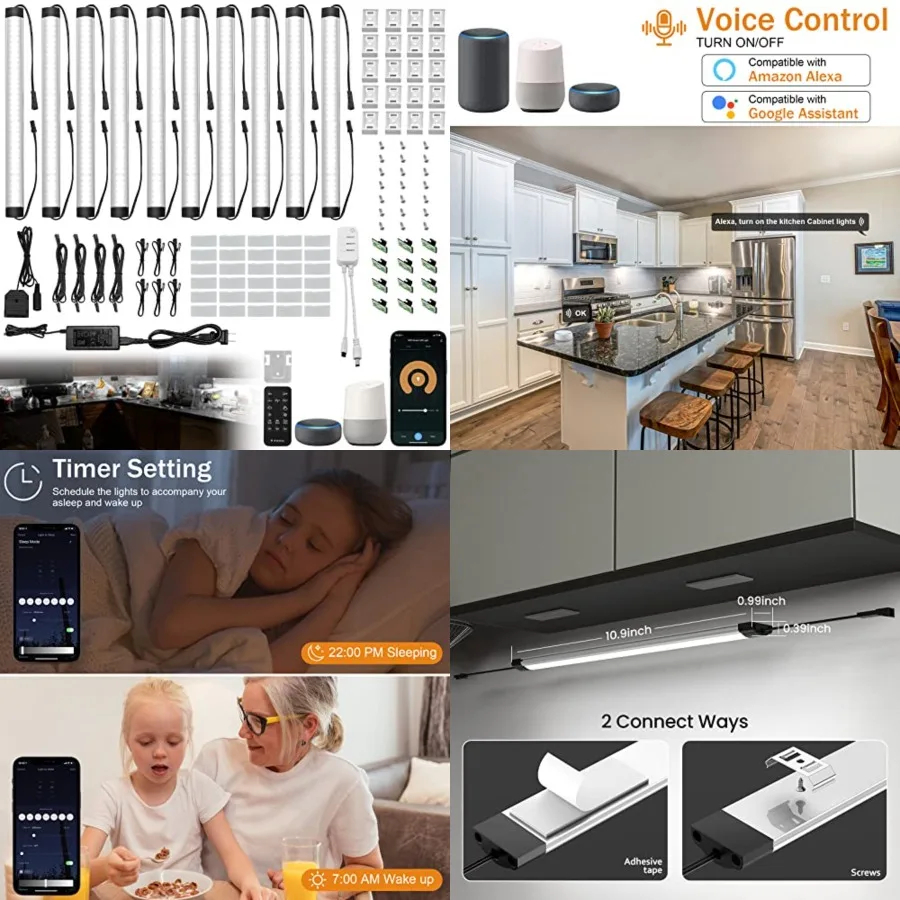Under Cabinet Lights Kit, LED Smart Dimmable Strip Lighting Fixtures, 24V Plug in Linkable Bar LED Counter Lights for Pantry, K
Under Cabinet Lights Kit, LED Smart Dimmable Strip Lighting Fixtures, 24V Plug in Linkable Bar LED Counter Lights for Pantry, K