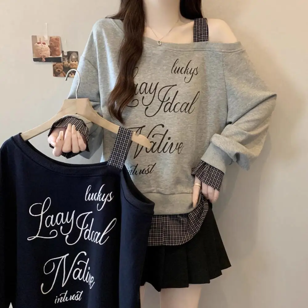 Y2K Kawaii Women's T-Shirt Woman Clothes Tops Pullover Cold Shoulder Plaid Patchwork Long Sleeve Casual Autumn Ladies Daily Wear
Y2K Kawaii Women's T-Shirt Woman Clothes Tops Pullover Cold Shoulder Plaid Patchwork Long Sleeve Casual Autumn Ladies Daily Wear