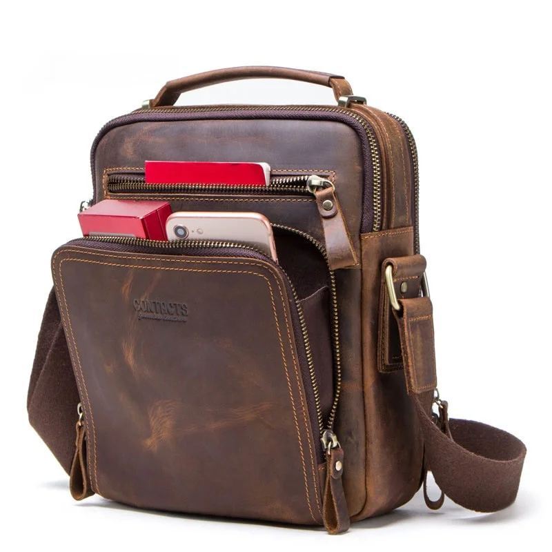 Bla Angel Retro Mad Cowhide Men's Crossbody Bag Multi-Functional Faion Trendy Men's Bag Vertical Square ape
Bla Angel Retro Mad Cowhide Men's Crossbody Bag Multi-Functional Faion Trendy Men's Bag Vertical Square ape