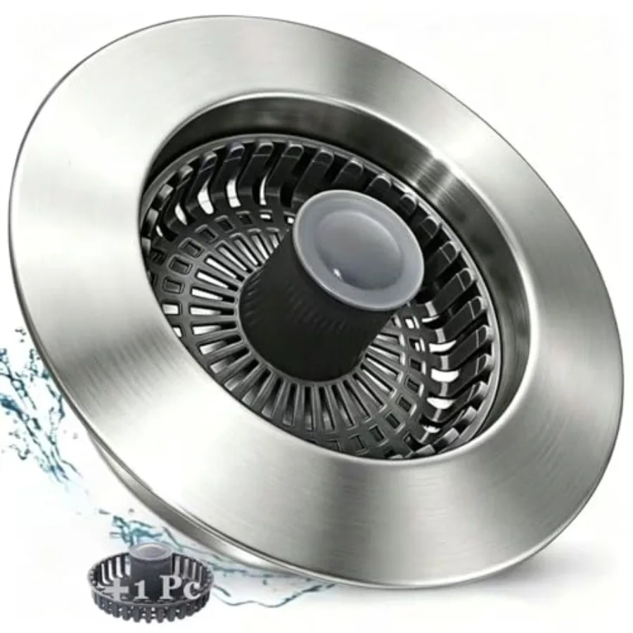 3 in 1 Kitchen Sink Stopper, Up Kitchen Sink Drain Strainer, with an Extra Basket Strainer, for US Standard 3-1/2 Inch, Brushed
3 in 1 Kitchen Sink Stopper, Up Kitchen Sink Drain Strainer, with an Extra Basket Strainer, for US Standard 3-1/2 Inch, Brushed