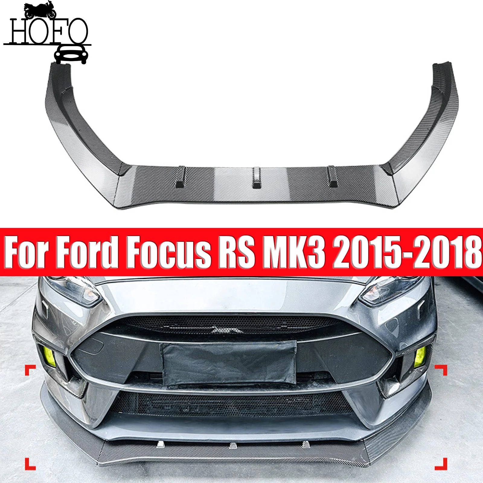 For Ford Focus RS MK3 2015-2018 Glossy black/Carbon Fiber look Front Bumper Lip Diffuser Spoiler
For Ford Focus RS MK3 2015-2018 Glossy black/Carbon Fiber look Front Bumper Lip Diffuser Spoiler