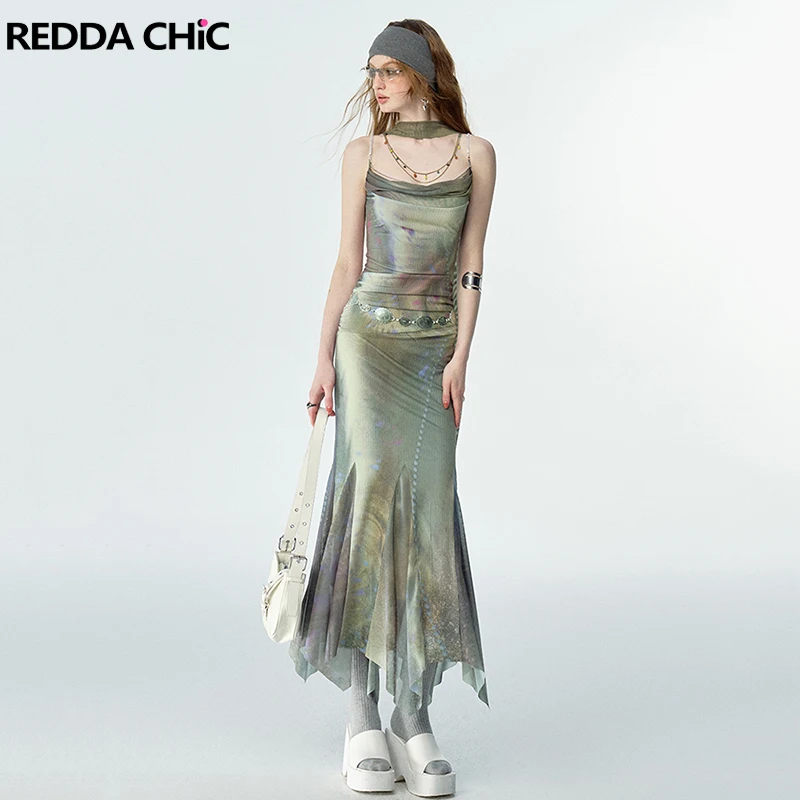 REDDACHiC Metal Chain Ruffle Hem Mermaid Long Dress Women Aesthetic Y2k Tie Dye Mesh Ruched Bodycon One-piece Vintage Clothes
REDDACHiC Metal Chain Ruffle Hem Mermaid Long Dress Women Aesthetic Y2k Tie Dye Mesh Ruched Bodycon One-piece Vintage Clothes