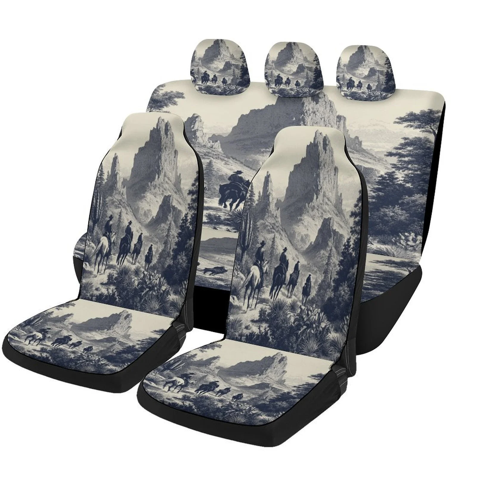 Cowboy Riding Mountain Design Car Seat Cover Set - High-Quality, Durable Polyester, Full Coverage For 2 Front & Rear Seats, Mach
Cowboy Riding Mountain Design Car Seat Cover Set - High-Quality, Durable Polyester, Full Coverage For 2 Front & Rear Seats, Mach