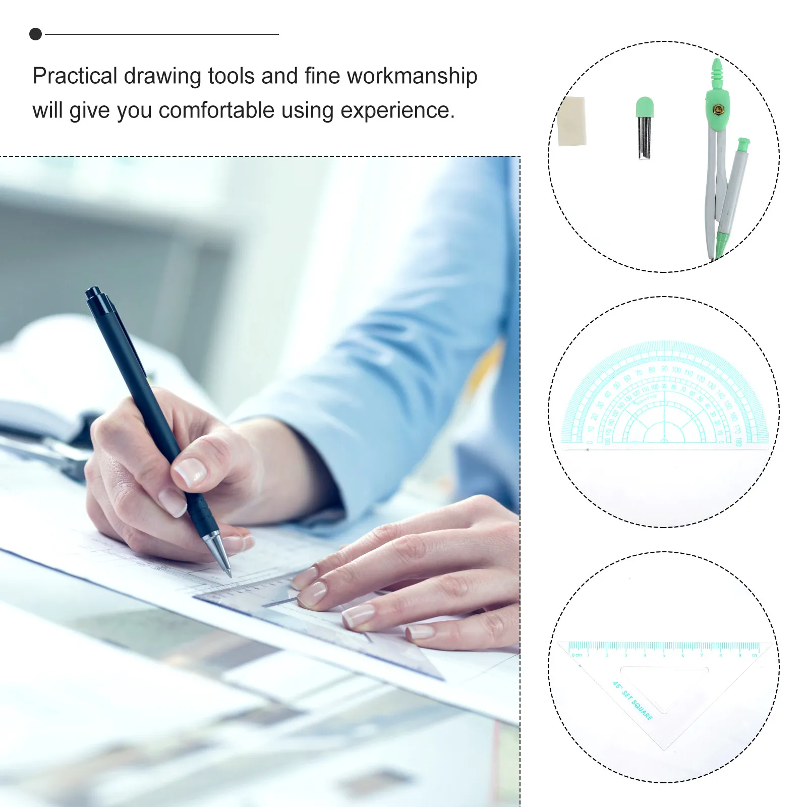 1 Set Metal Compass Ruler Tool Portable Drawing Kit for Architects Engineers Students Multi Functional Geometry Protractor
1 Set Metal Compass Ruler Tool Portable Drawing Kit for Architects Engineers Students Multi Functional Geometry Protractor