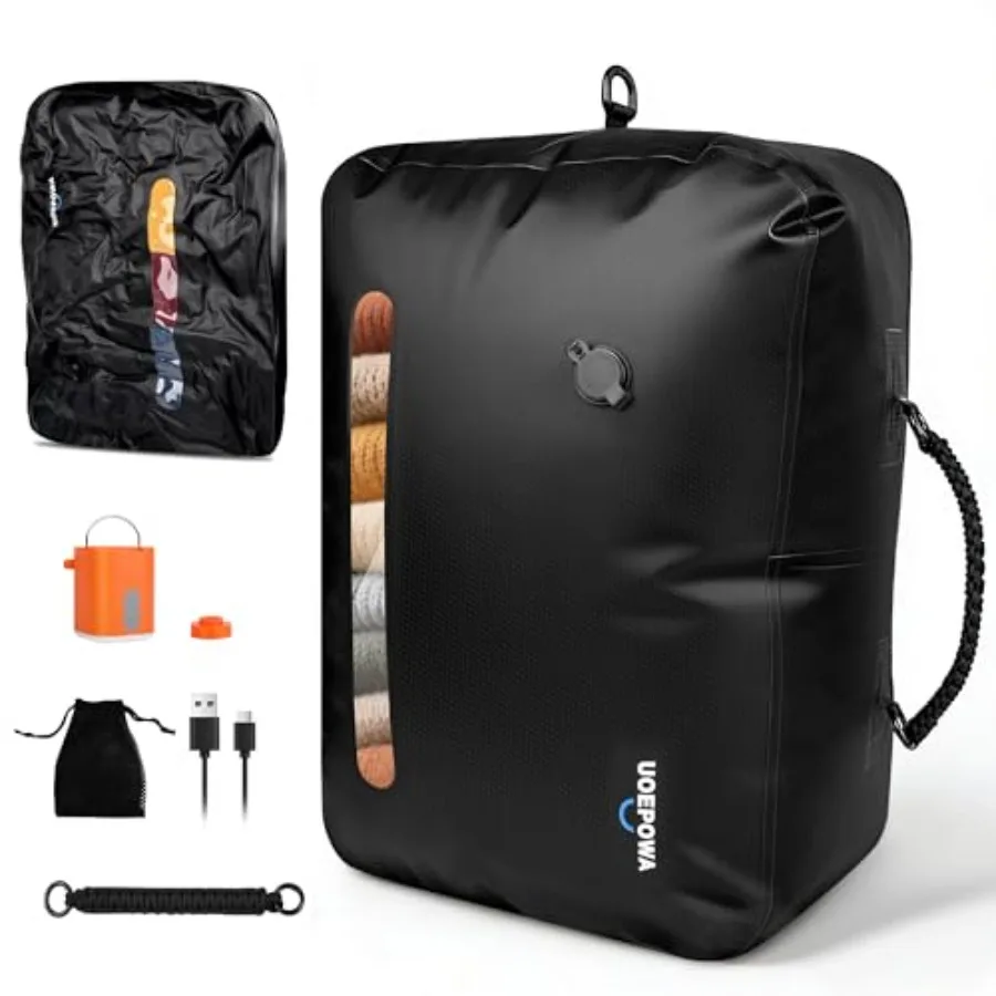 Travel Vacuum Bags with Pump, 33L Vacuum Seal Bags for Clothing, IPX8 Waterproof Vacuum Storage Bags with Handle for Luggage, B
Travel Vacuum Bags with Pump, 33L Vacuum Seal Bags for Clothing, IPX8 Waterproof Vacuum Storage Bags with Handle for Luggage, B