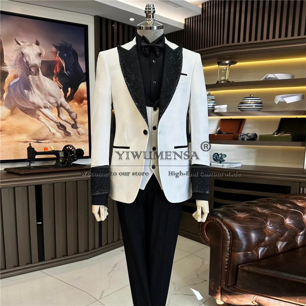 Luxury Beaded Stone Suit Men Slim Fit Single Breasted Prom Blazer Customized Man Business Dinner Party Groom Wedding Tuxedo 2025
Luxury Beaded Stone Suit Men Slim Fit Single Breasted Prom Blazer Customized Man Business Dinner Party Groom Wedding Tuxedo 2025