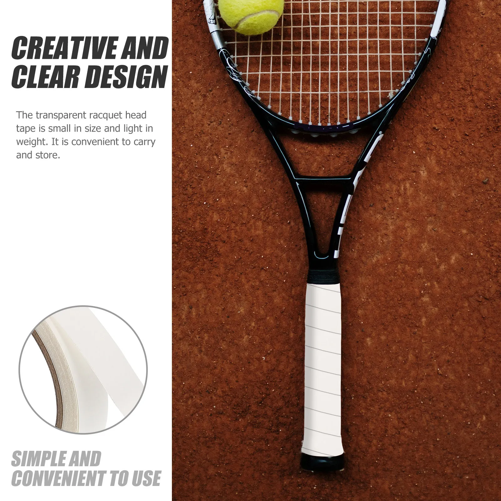 1 Roll High Quality Tpu Racket Protection Tape Transparent Clear for Tennis Badminton Racquet Frame Anti-Scratch Removable