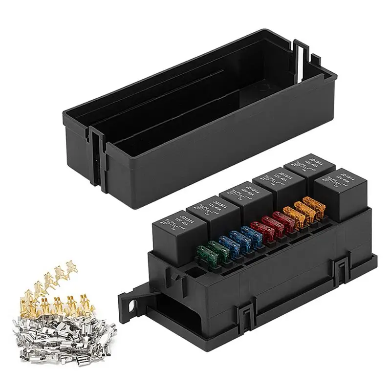 12V Auto 11 Way Fuse Relay Box Block With 5 Pin Relay And Fuses For Automotive Car Marine Trailer Boat
12V Auto 11 Way Fuse Relay Box Block With 5 Pin Relay And Fuses For Automotive Car Marine Trailer Boat