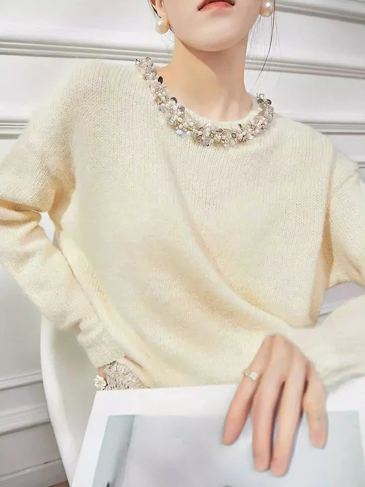 Heavy Bead Splicing round Neck Knitwear Comfortable Fashionable Versatile Women's Korean Style Loose Fit Cashmere S...
Heavy Bead Splicing round Neck Knitwear Comfortable Fashionable Versatile Women's Korean Style Loose Fit Cashmere S...