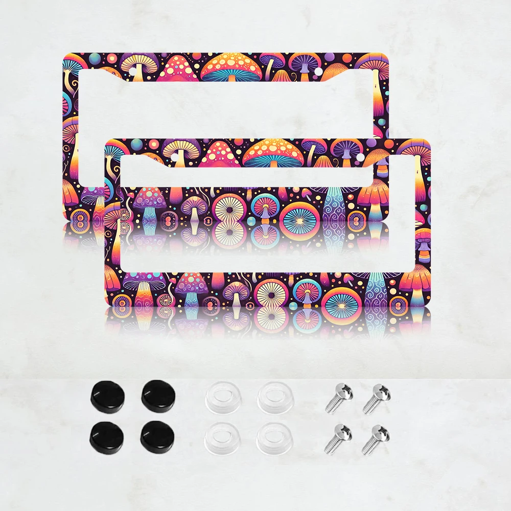 2PC Hippie Mushroom License Plate Frame Plate Beautiful Peace Flower Holder Aluminum Auto Parts Colorful License Plate Decor
2PC Hippie Mushroom License Plate Frame Plate Beautiful Peace Flower Holder Aluminum Auto Parts Colorful License Plate Decor
