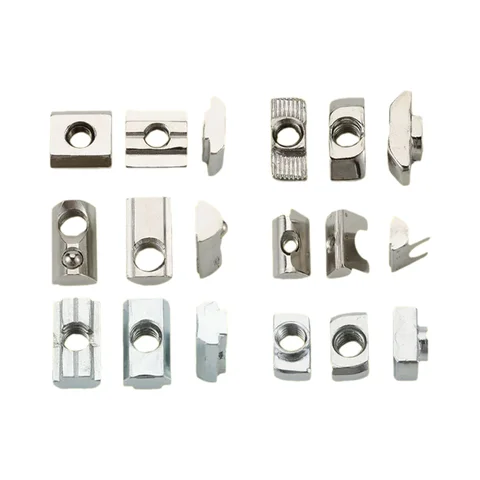 Slider Nut Elastic Nut Slot T-nut Sliding T Nut Roll-in Shrapnel Ball Nuts Spring Nut  For 3D Printing 30,40,45 Series 5Pcs