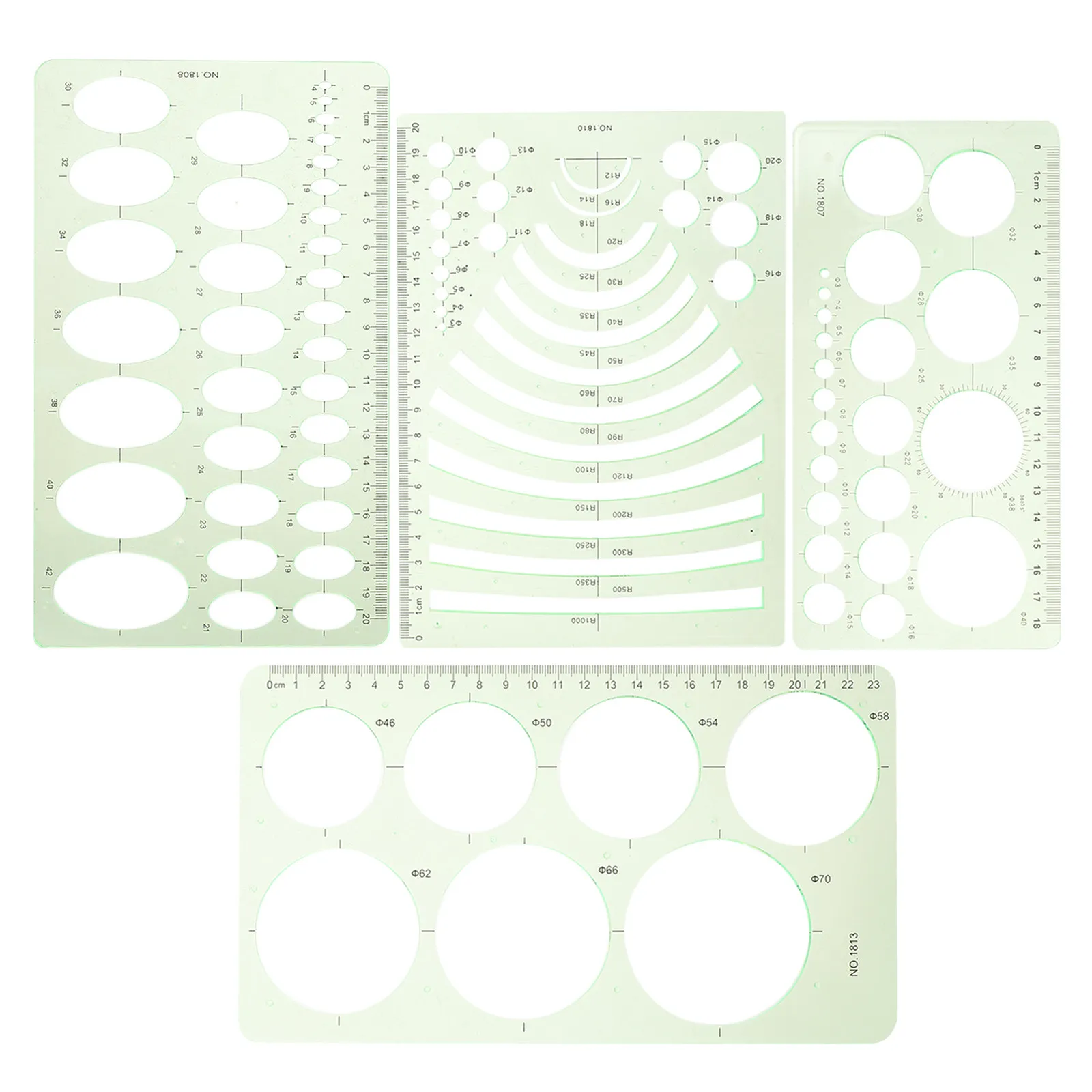 4Pcs Plastic Drafting Ruler Kit Multi-Functional Geometric Template for Engineering Building Drawing Students Stationery
4Pcs Plastic Drafting Ruler Kit Multi-Functional Geometric Template for Engineering Building Drawing Students Stationery