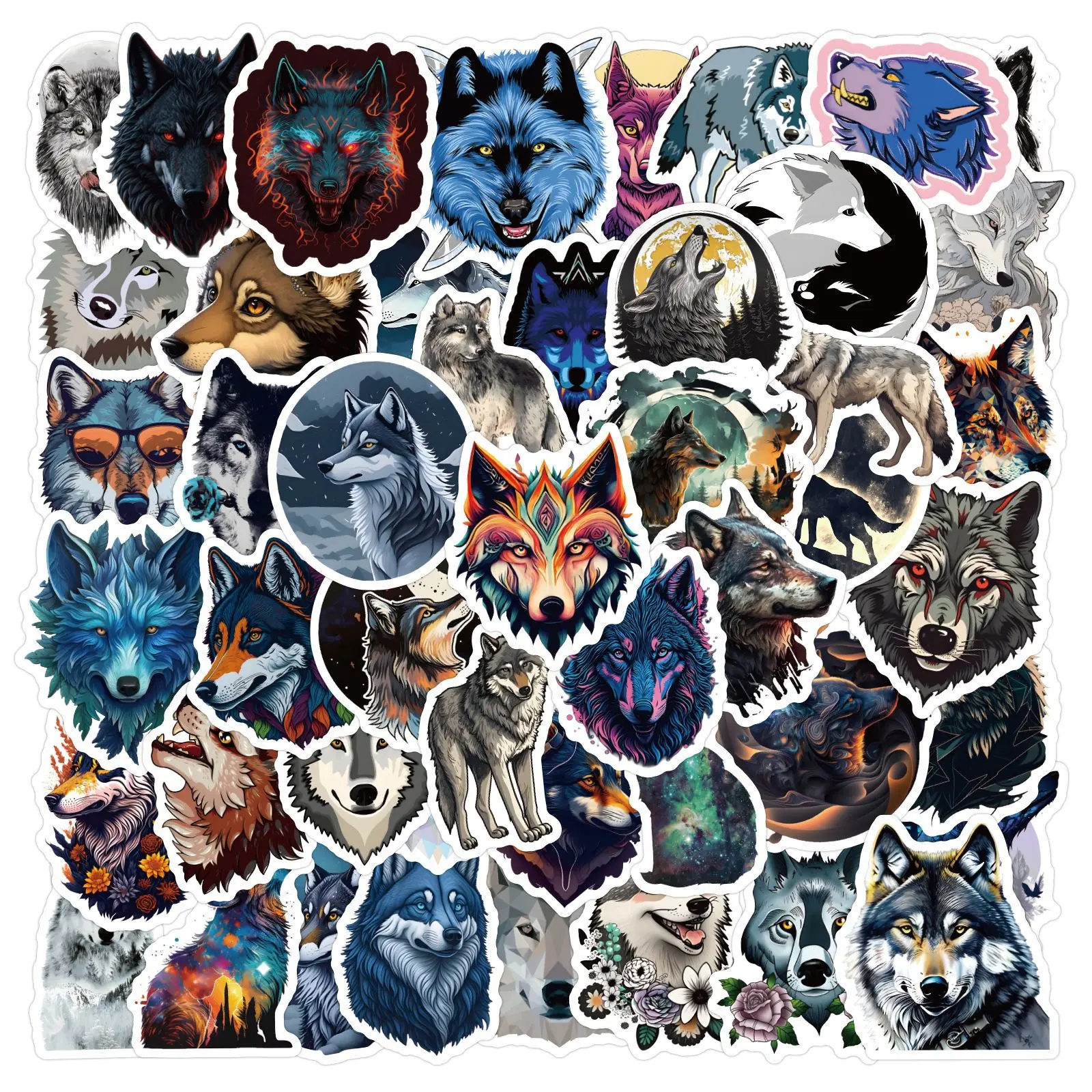 60PCS Wolf Stickers Pack Wild Howling Wolf Cool Wolf Head Cartoon Animal DIY Decorable Diary Laptop Waterproof Sticker Kids Toy
60PCS Wolf Stickers Pack Wild Howling Wolf Cool Wolf Head Cartoon Animal DIY Decorable Diary Laptop Waterproof Sticker Kids Toy