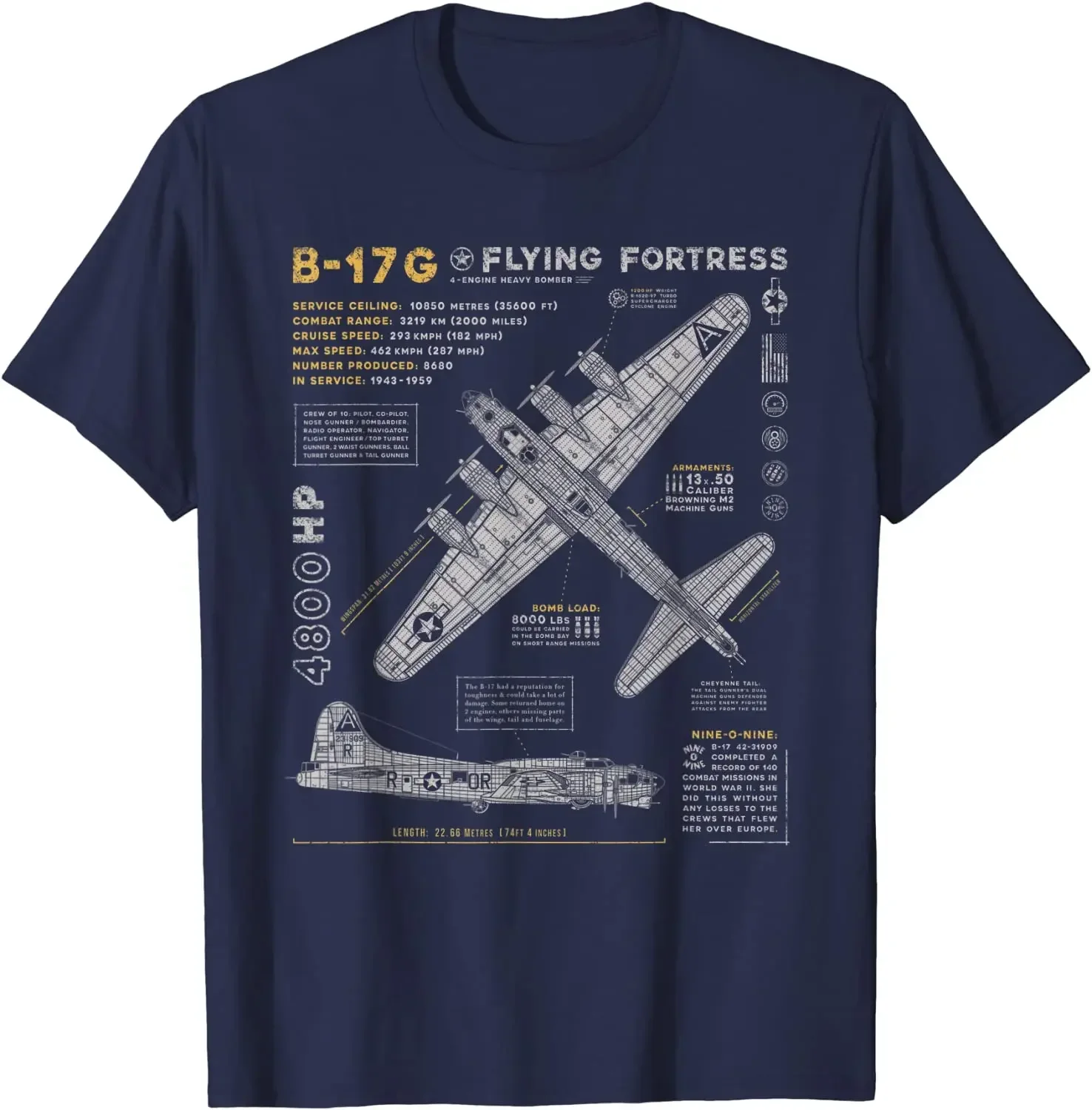 B-17 Flying Fortress | WW2 B-17G Bomber | Vintage Aviation Men T-Shirt Short Sleeve Casual Cotton O-Neck Summer Tees
B-17 Flying Fortress | WW2 B-17G Bomber | Vintage Aviation Men T-Shirt Short Sleeve Casual Cotton O-Neck Summer Tees