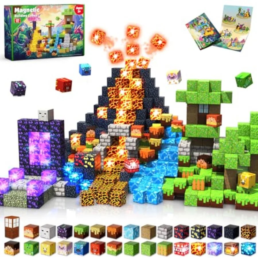 Easter toys for kids age 3+: 300 pcs magnetic building blocks with light-up tiles ABS plastic multicolor strong neodymium magne
Easter toys for kids age 3+: 300 pcs magnetic building blocks with light-up tiles ABS plastic multicolor strong neodymium magne