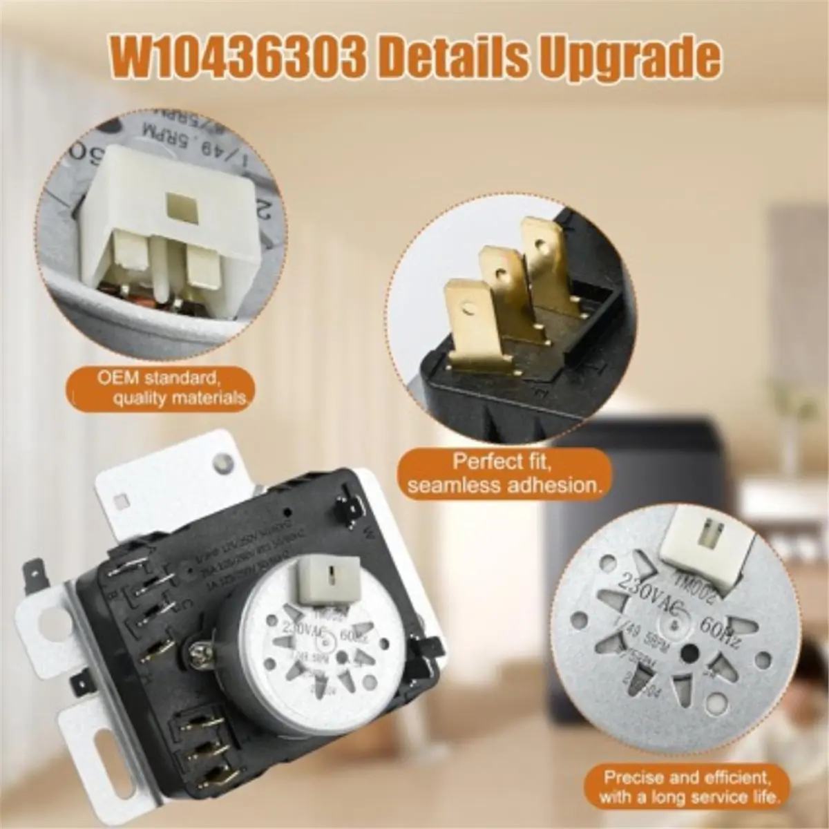 【BRILLIANT 】W10436303 Dryer Timer 230V Replacement Part for Whirlpool Kenmore
【BRILLIANT 】W10436303 Dryer Timer 230V Replacement Part for Whirlpool Kenmore