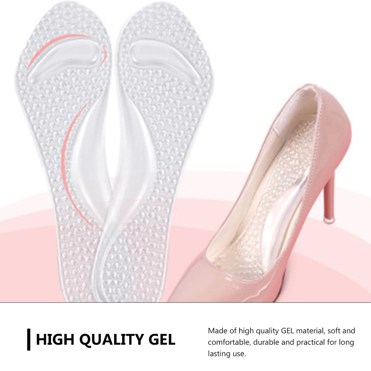 2 Pairs Non-slip Massage Insoles Gel Arch Supports Cushions for Women Shoes High Heels Comfortable Practical Long Lasting Use
2 Pairs Non-slip Massage Insoles Gel Arch Supports Cushions for Women Shoes High Heels Comfortable Practical Long Lasting Use