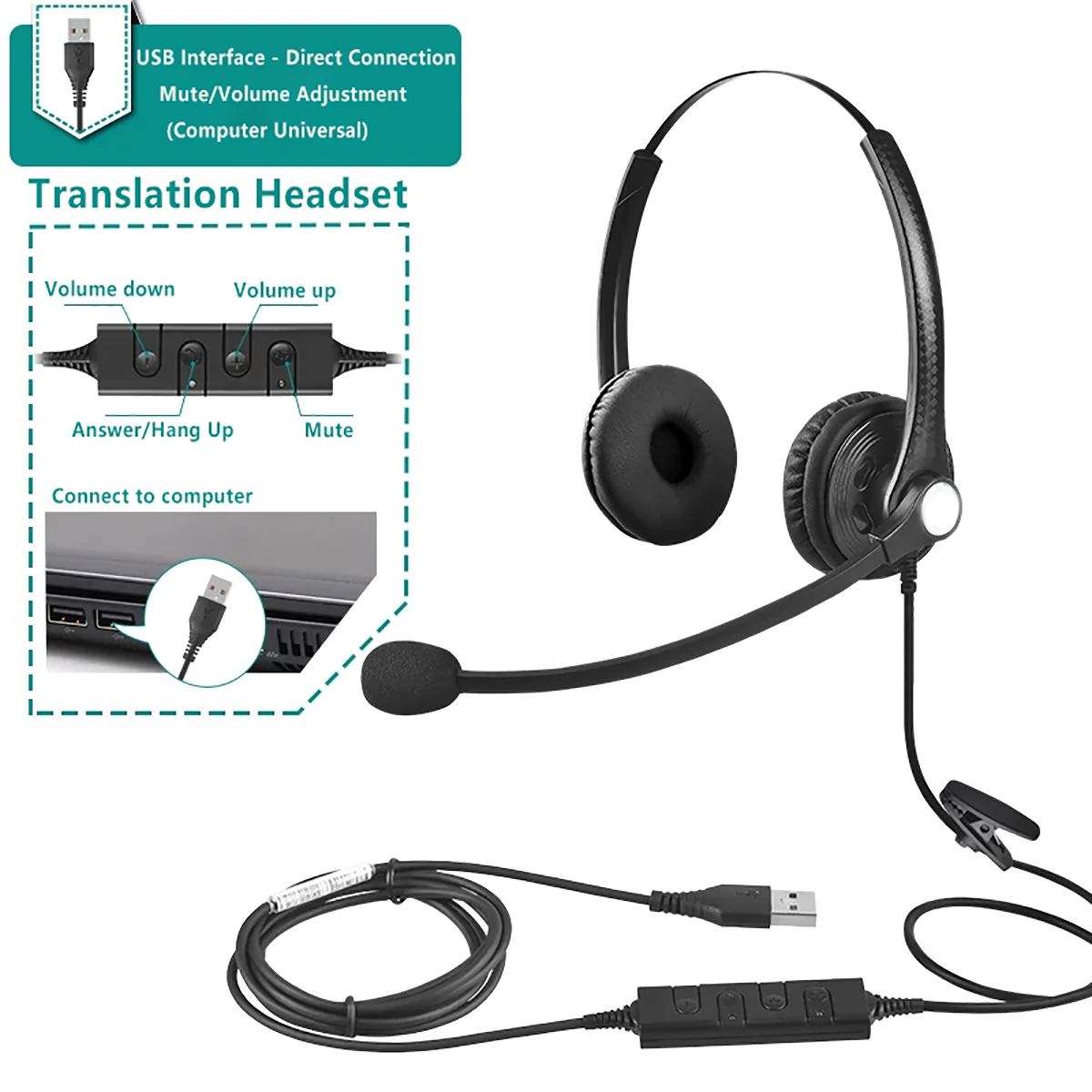 Studio Recording Translate Headset with Mic for Office Operator Customer Service Dedicated Noise Cancelling Translation Earphone
Studio Recording Translate Headset with Mic for Office Operator Customer Service Dedicated Noise Cancelling Translation Earphone