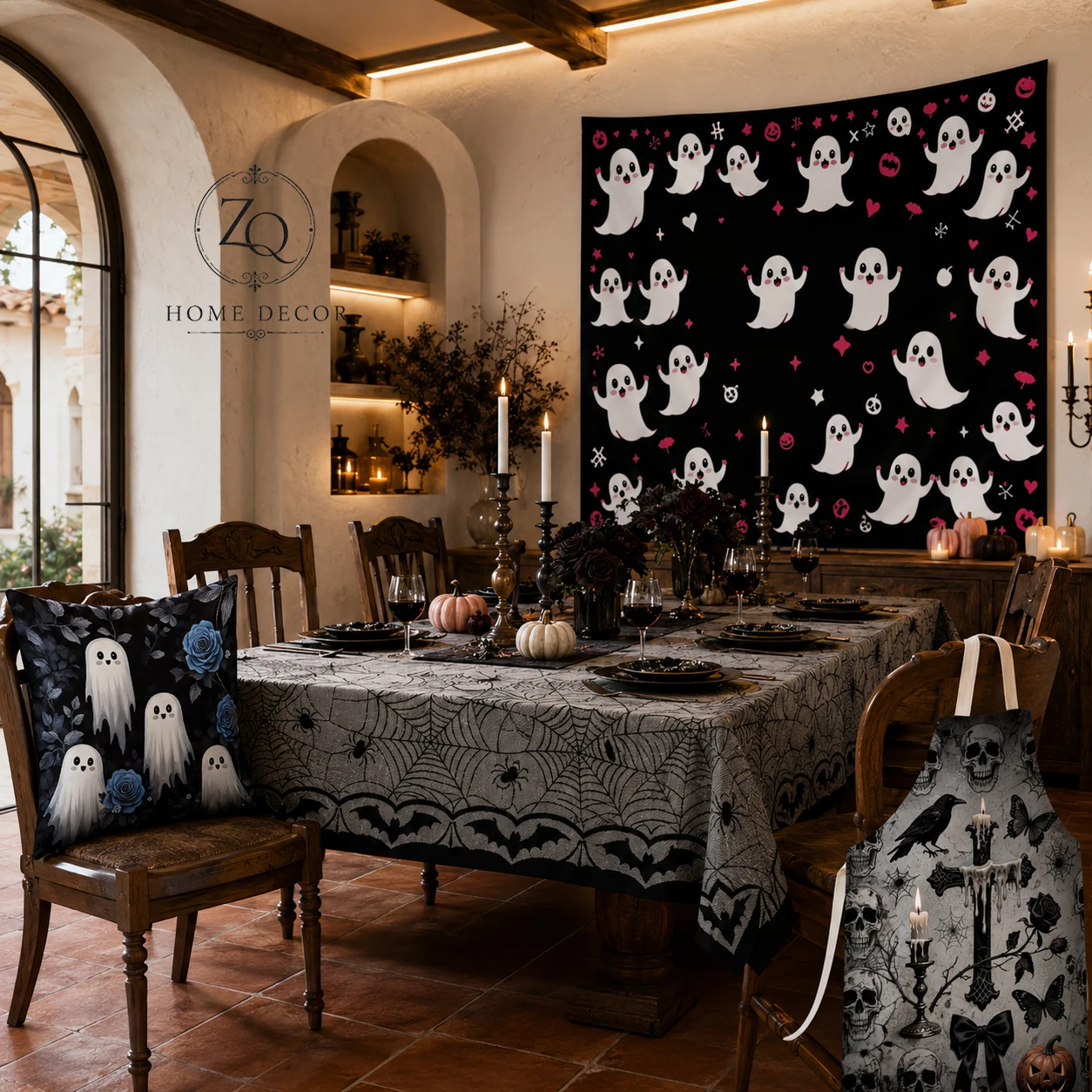 Halloween Party Decoration Kawaii Tapestry Ghosts Tablecloth Spider Pillowcase Blue Roses Skull Apron 2D Flat Printed
Halloween Party Decoration Kawaii Tapestry Ghosts Tablecloth Spider Pillowcase Blue Roses Skull Apron 2D Flat Printed