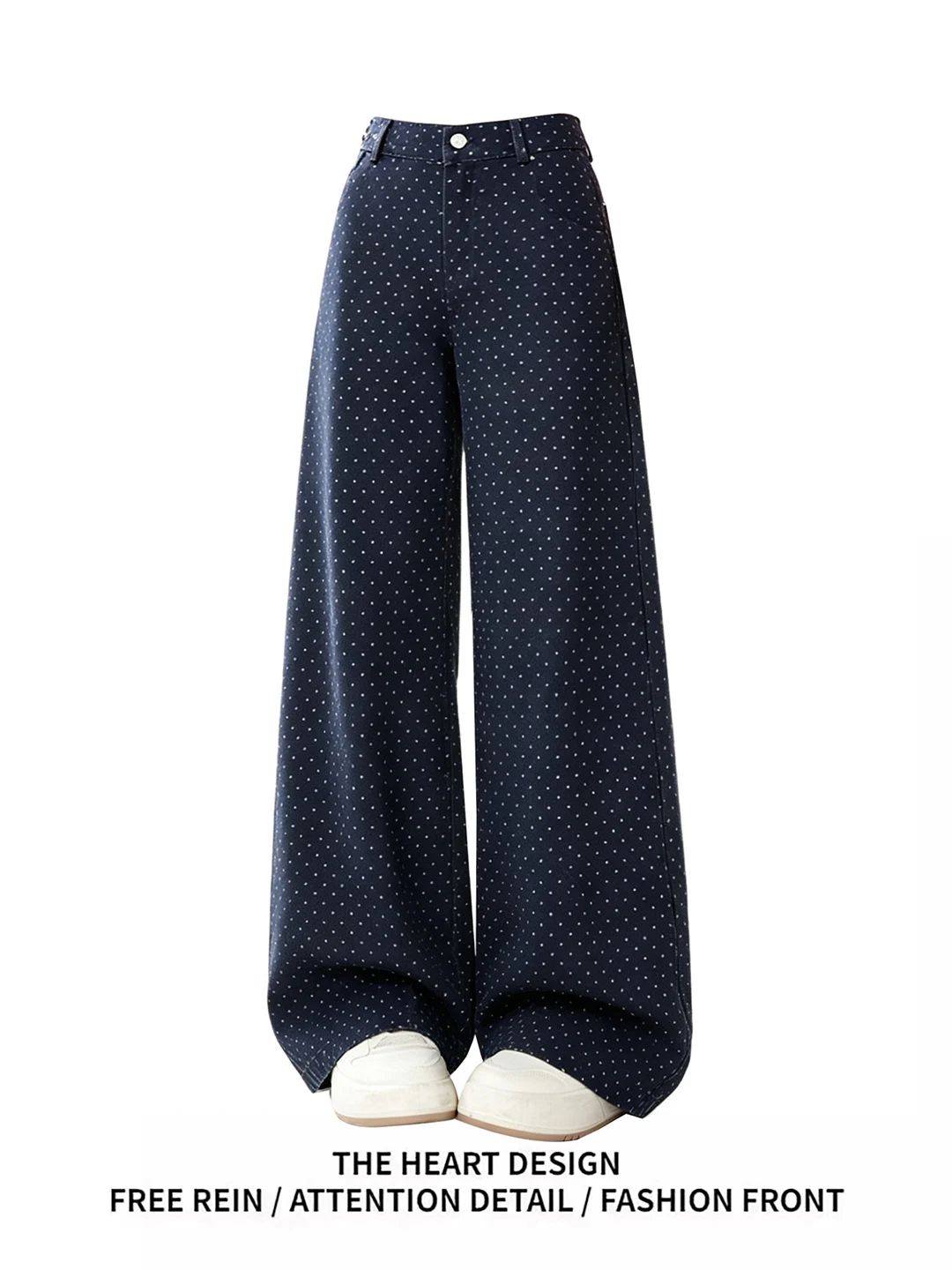 American Retro Polka Dot Knife Wide Leg Jeans Women's Casual Loose Fit Denim Pants Summer New Design Sensation
American Retro Polka Dot Knife Wide Leg Jeans Women's Casual Loose Fit Denim Pants Summer New Design Sensation