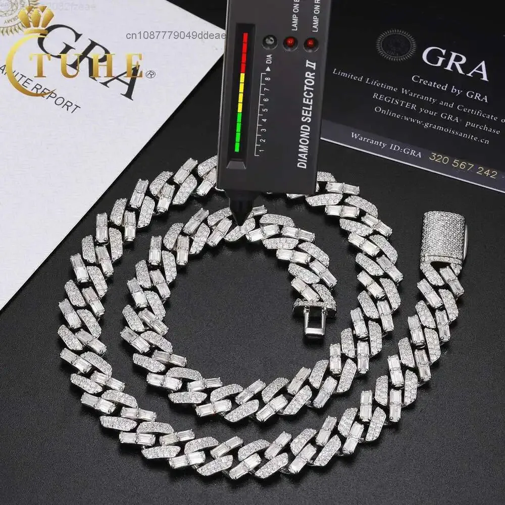 Pass Diamond Tester 12mm 14k 18k 925 Sterling Silver Vvs Baguette Moissanite Iced Out Cuban Link Chain Necklace for Men
Pass Diamond Tester 12mm 14k 18k 925 Sterling Silver Vvs Baguette Moissanite Iced Out Cuban Link Chain Necklace for Men