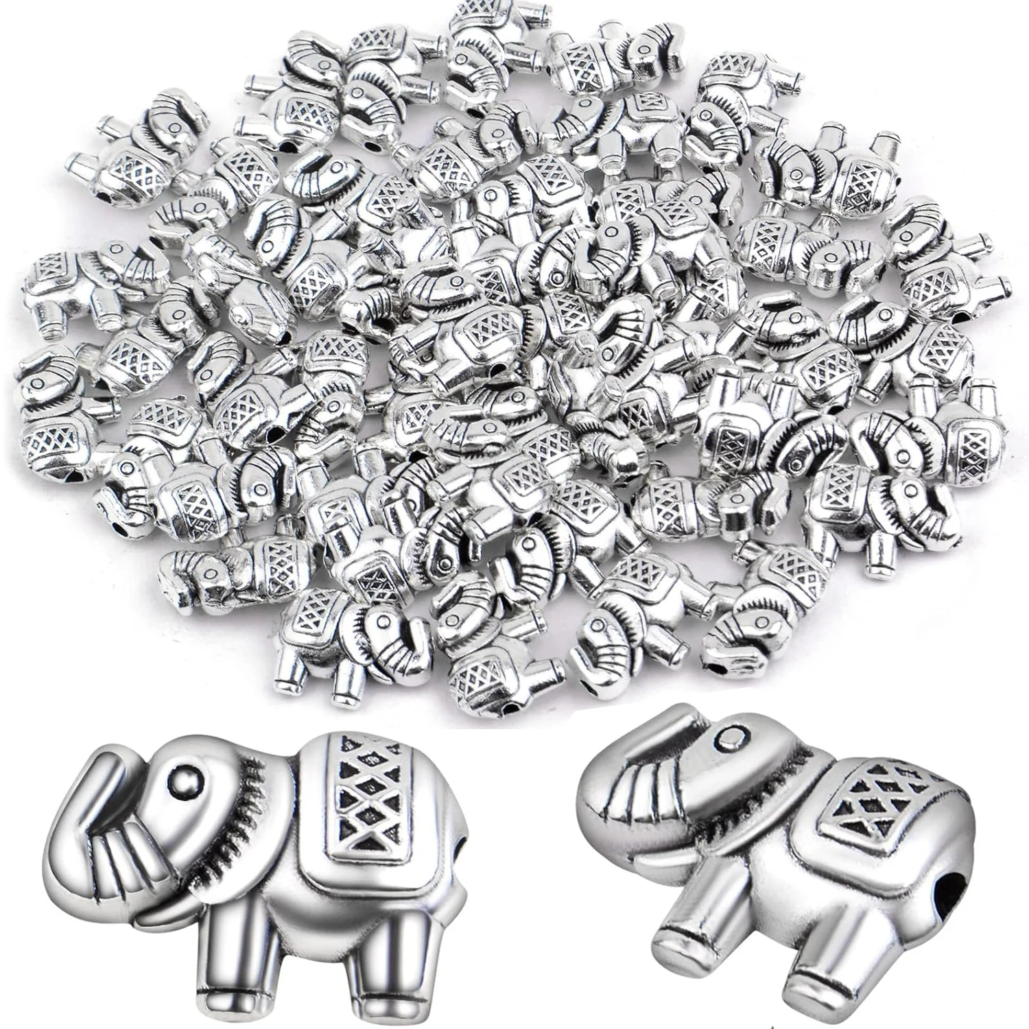 50pcs Elephant Spacer Beads Animal Elephant Beads Vintage Small Hole Loose Beads for DIY Necklace Earrings Jewelry Making
50pcs Elephant Spacer Beads Animal Elephant Beads Vintage Small Hole Loose Beads for DIY Necklace Earrings Jewelry Making