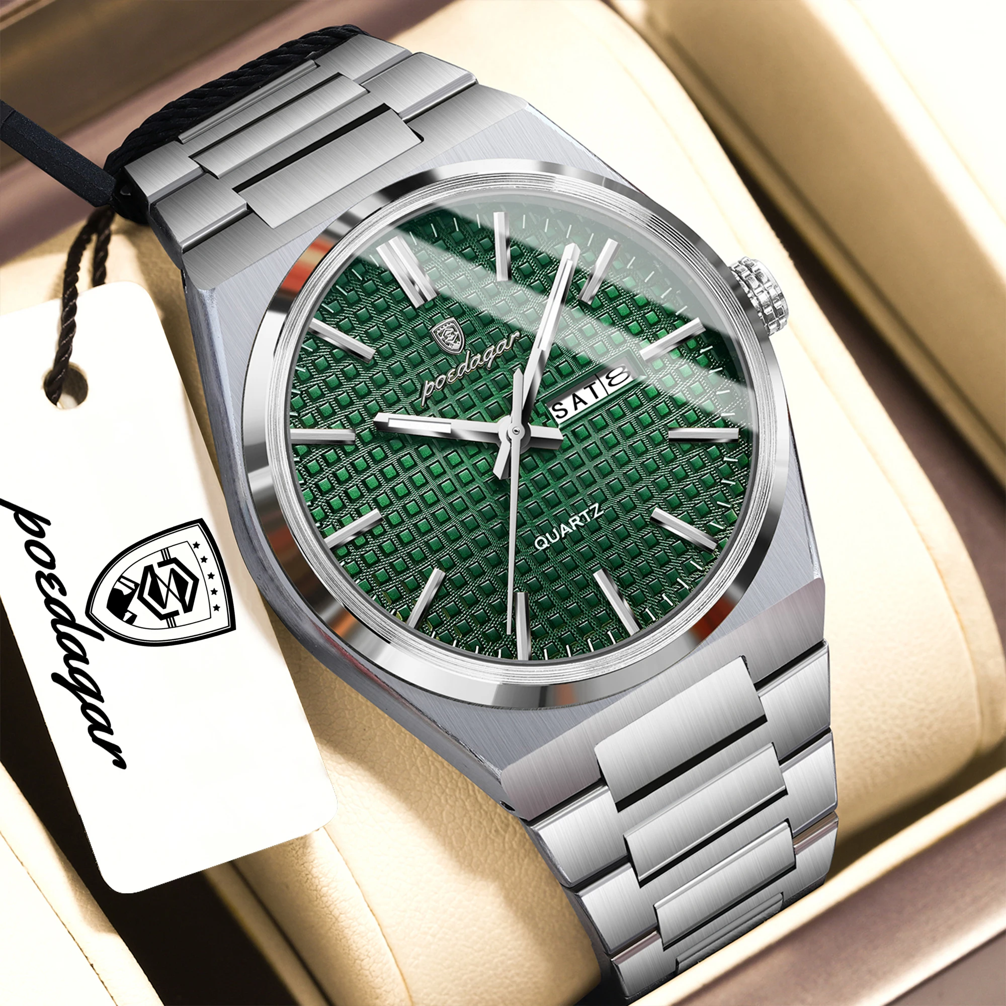 POEDAGAR Top Fashion Men Wristwatch Waterproof Luminous Date Week Casual Man Clock Stainless Steel Quartz Business Men's Watches
POEDAGAR Top Fashion Men Wristwatch Waterproof Luminous Date Week Casual Man Clock Stainless Steel Quartz Business Men's Watches