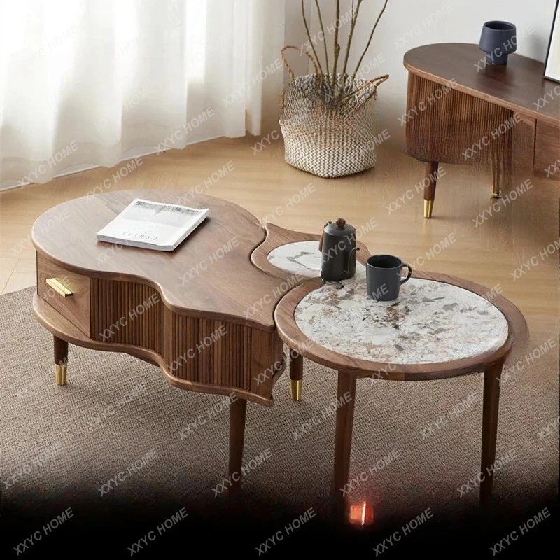 S Black Walnut Solid Wood Light Luxury Minimalist Rock Slab Living Room Tea Table Auspicious Fulu Ornament
S Black Walnut Solid Wood Light Luxury Minimalist Rock Slab Living Room Tea Table Auspicious Fulu Ornament