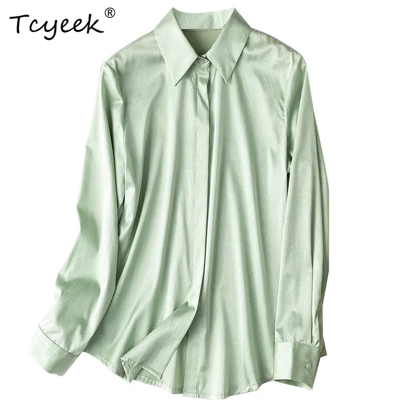 Tcyeek 100% Mulberry Silk Shirts for Woman 2025 Spring Summer Silk Shirt Long Sleeve Top Commuting Womens Tops Рубашка Женская
Tcyeek 100% Mulberry Silk Shirts for Woman 2025 Spring Summer Silk Shirt Long Sleeve Top Commuting Womens Tops Рубашка Женская