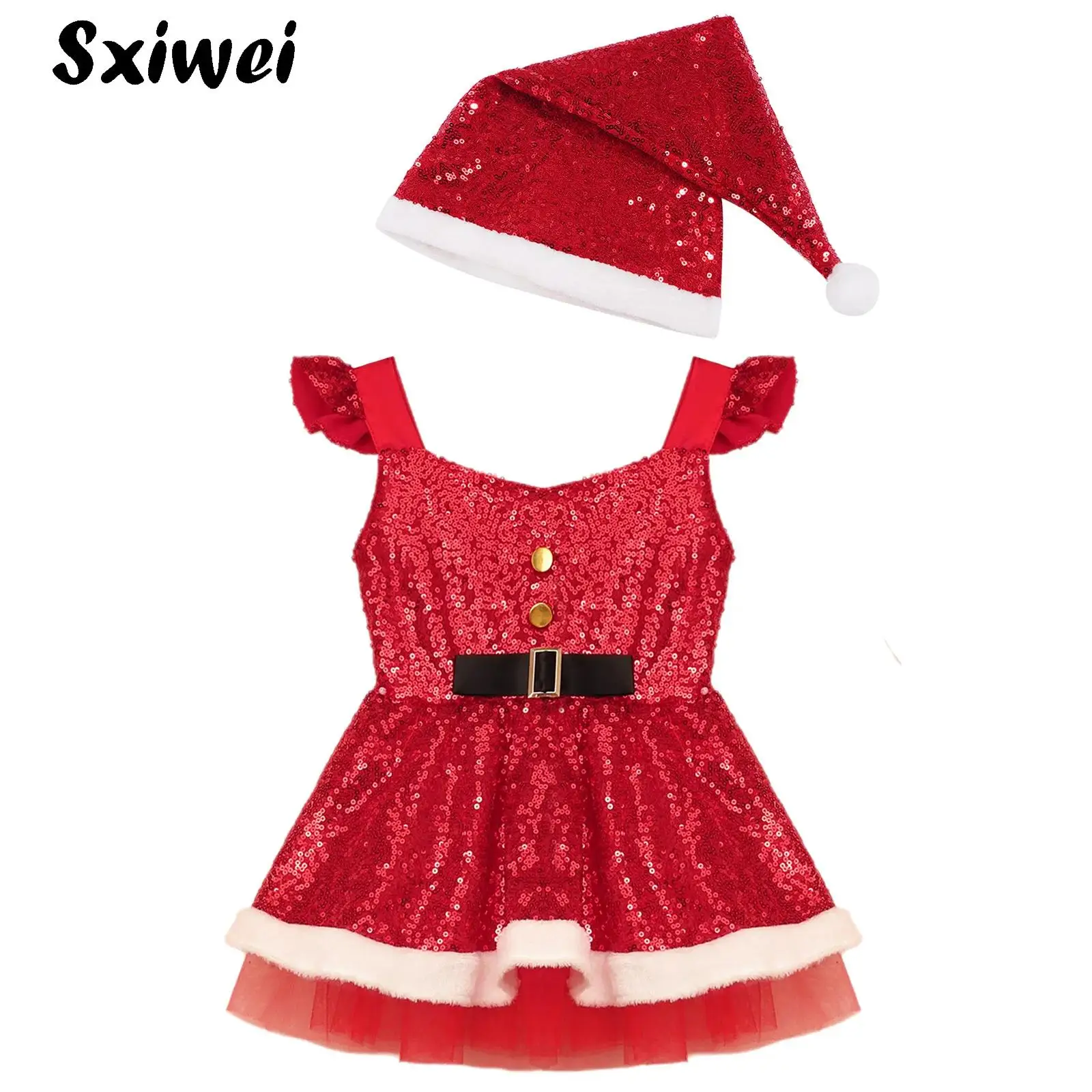 Baby Girls Christmas Sequin Tutu Dress Xmas Mrs Santa Claus Costume Halloween Theme Party Carnival Cosplay Ballet Dance Set
Baby Girls Christmas Sequin Tutu Dress Xmas Mrs Santa Claus Costume Halloween Theme Party Carnival Cosplay Ballet Dance Set