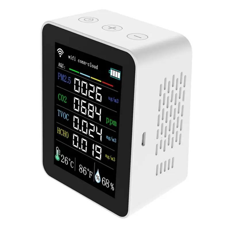 BHTS-CO2 Tester PM2.5 TVOC CO2 CH2O Formaldehyde Monitor TFT Display Air Tester ,White
BHTS-CO2 Tester PM2.5 TVOC CO2 CH2O Formaldehyde Monitor TFT Display Air Tester ,White