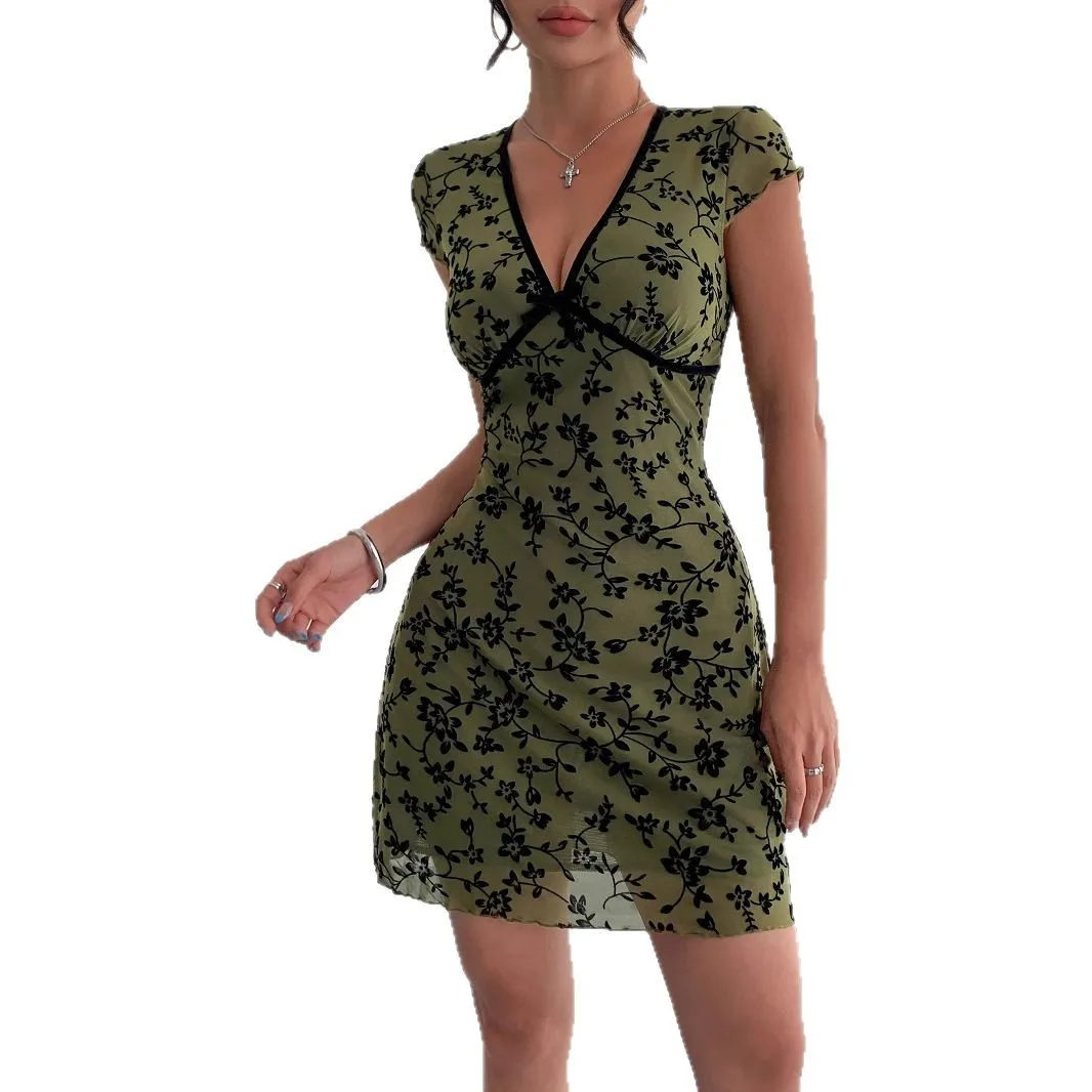 2026 Women's New Fashion High Quality French Comfortable Slim Sexy Hot Girl Floral V-neck Short-sleeved A-line Dress for Women
2026 Women's New Fashion High Quality French Comfortable Slim Sexy Hot Girl Floral V-neck Short-sleeved A-line Dress for Women