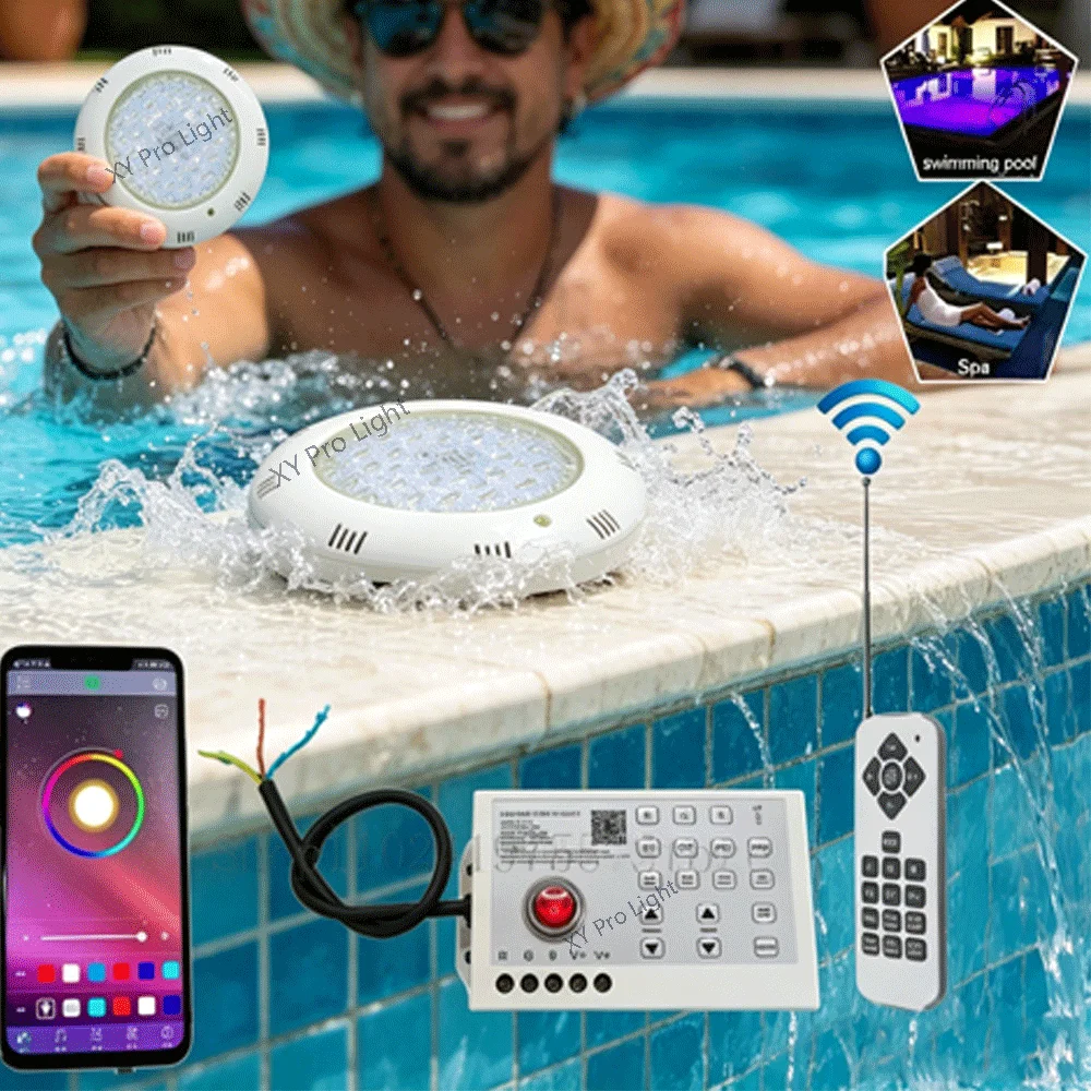 RGB LED Swimming Pool Light 25W Bluetooth APP Control 20W IP68 Waterproof Outdoor UnderWater Lamp Pond LED Piscina Luz Spotlight
RGB LED Swimming Pool Light 25W Bluetooth APP Control 20W IP68 Waterproof Outdoor UnderWater Lamp Pond LED Piscina Luz Spotlight