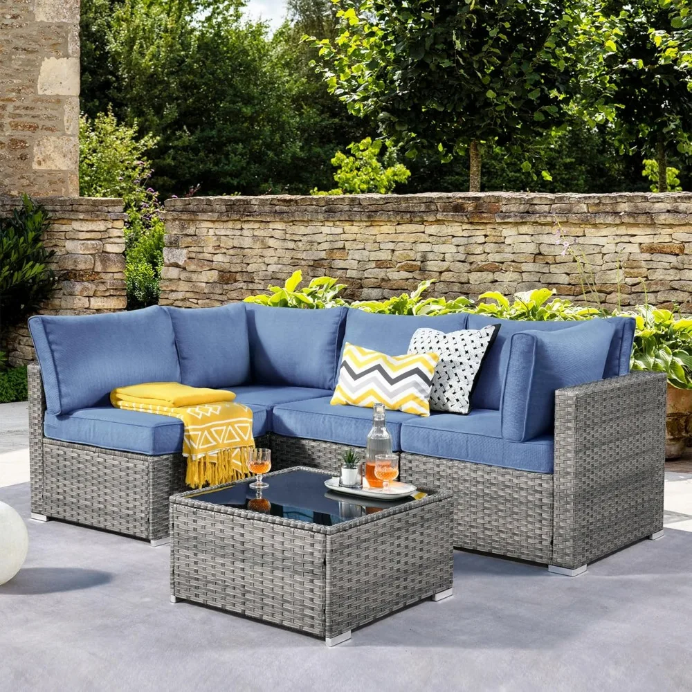Outdoor 5 Piece Coversation Set with Coffee Table,Sectional Patio Furniture Set with All-Weather Wicker Sofa,Modern Outside Cou
Outdoor 5 Piece Coversation Set with Coffee Table,Sectional Patio Furniture Set with All-Weather Wicker Sofa,Modern Outside Cou