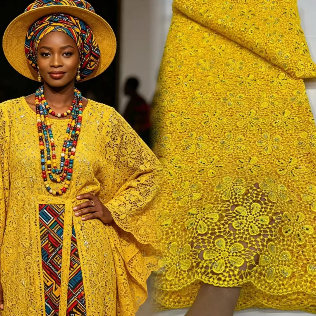 5 Yards The Latest African Rope-Braided Lace Fabric 2026 Embroidered Lace Fabric Nigerian Water-Soluble Sewing Materials
5 Yards The Latest African Rope-Braided Lace Fabric 2026 Embroidered Lace Fabric Nigerian Water-Soluble Sewing Materials