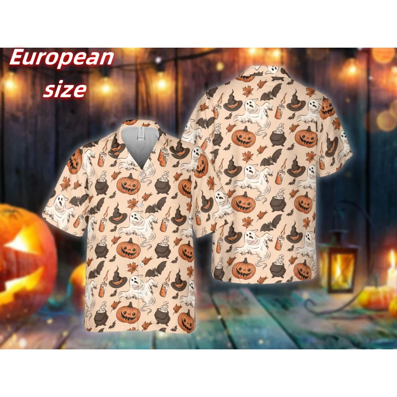 Cat Pumpkin Bat Pattern Hawaiian Shirt For Men Happy Halloween 3D Printed Blouse Summer Short Sleeve Lapel Tops Aloha Shirts
Cat Pumpkin Bat Pattern Hawaiian Shirt For Men Happy Halloween 3D Printed Blouse Summer Short Sleeve Lapel Tops Aloha Shirts