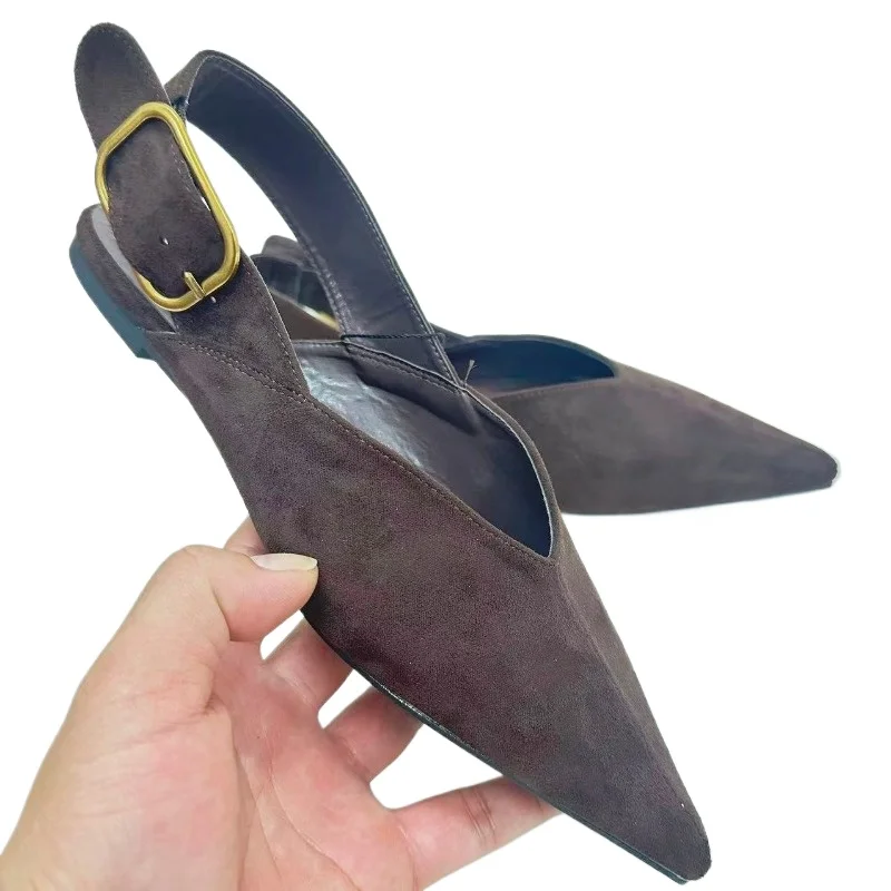 High Quality Faux Suede Designer Brand Casual Daily Retro Female Roman Shoes Pointed Toe Women Slingback Flats Back Strap
High Quality Faux Suede Designer Brand Casual Daily Retro Female Roman Shoes Pointed Toe Women Slingback Flats Back Strap