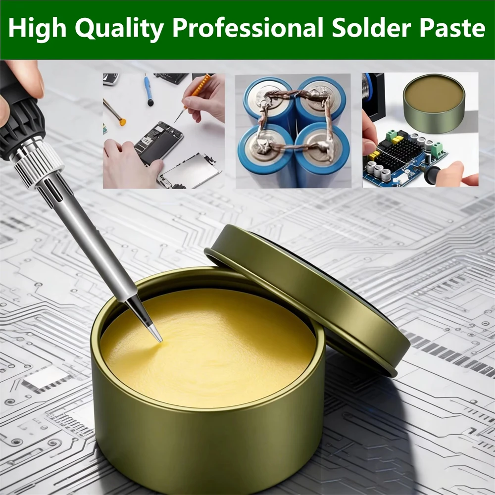 Solder Paste Rosin Flux 30g/50g/100g Lead-free Welding Flux Iron Repair Welding Paste Soldering Tin Soldering Oil Soldering Flux
Solder Paste Rosin Flux 30g/50g/100g Lead-free Welding Flux Iron Repair Welding Paste Soldering Tin Soldering Oil Soldering Flux