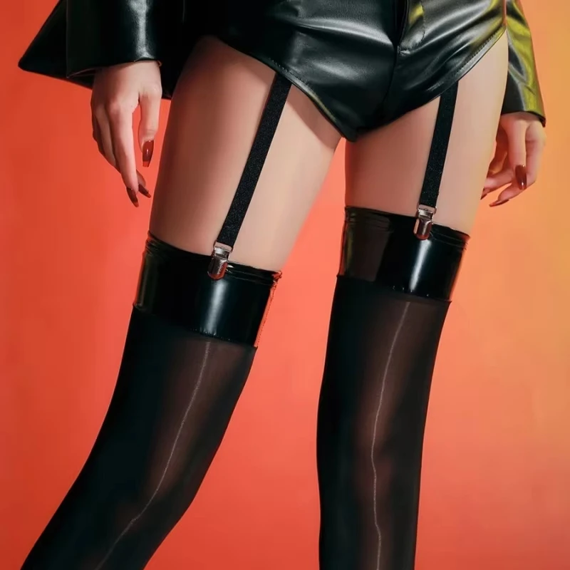 8D Oil Shiny Stockings Plus Size PU Leather Rib Cut Edge Thigh High Stockings Nylon Medias Highly Elastic Cosplay Tights Socks
8D Oil Shiny Stockings Plus Size PU Leather Rib Cut Edge Thigh High Stockings Nylon Medias Highly Elastic Cosplay Tights Socks