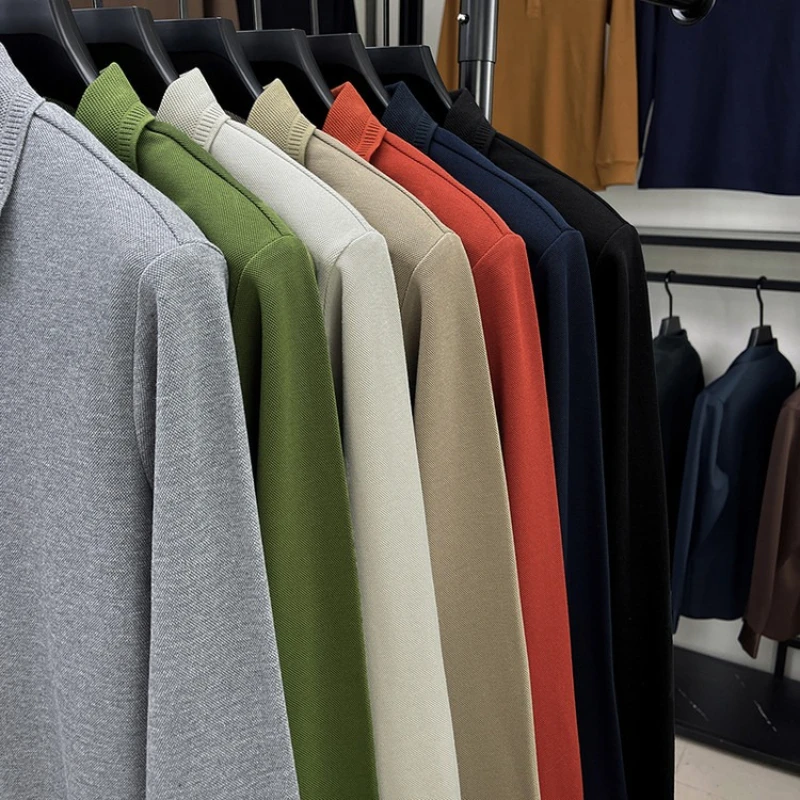 Men's Navy 2025 Autumn Long-Sleeve Polo Shirt - Olive Green Wasabi Tone Business Casual Essential Wrinkle-Resistant 69% Cotton
Men's Navy 2025 Autumn Long-Sleeve Polo Shirt - Olive Green Wasabi Tone Business Casual Essential Wrinkle-Resistant 69% Cotton