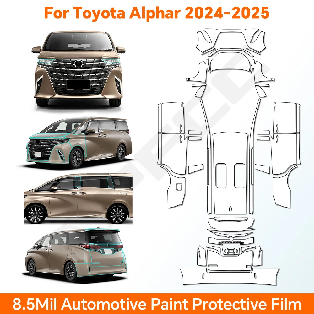 Pre-cut Clear PPF Car Body Anti-scratch Resistant Invisible Self-adhesive For Toyota Alphard 2024 2025 TPU Paint Protection Film
Pre-cut Clear PPF Car Body Anti-scratch Resistant Invisible Self-adhesive For Toyota Alphard 2024 2025 TPU Paint Protection Film
