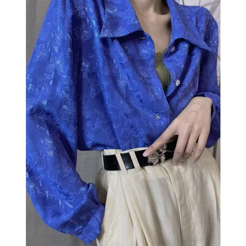 Klein Blue Embroidered irt Women's Slim Fit Vintage Sle Inner Wear Polyester Fiber Long Sve Slimming Effect Top
Klein Blue Embroidered irt Women's Slim Fit Vintage Sle Inner Wear Polyester Fiber Long Sve Slimming Effect Top