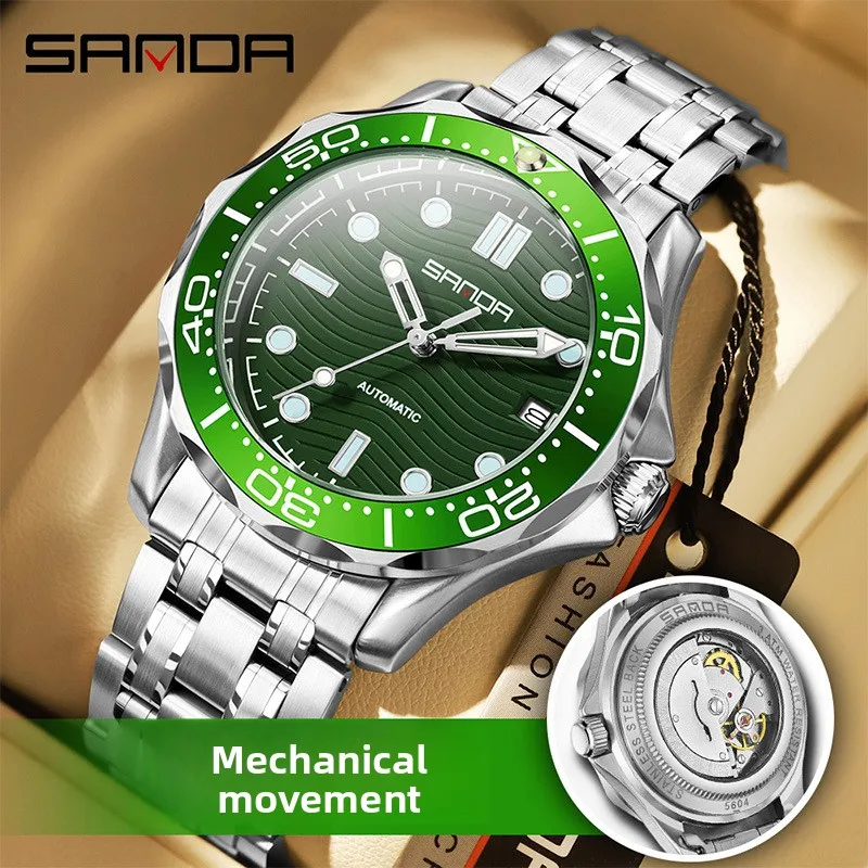 SANDA2025 new 5604 luxury men's mechanical watch 3ATM waterproof+strong night light solid steel strip rotating timing bezel
SANDA2025 new 5604 luxury men's mechanical watch 3ATM waterproof+strong night light solid steel strip rotating timing bezel