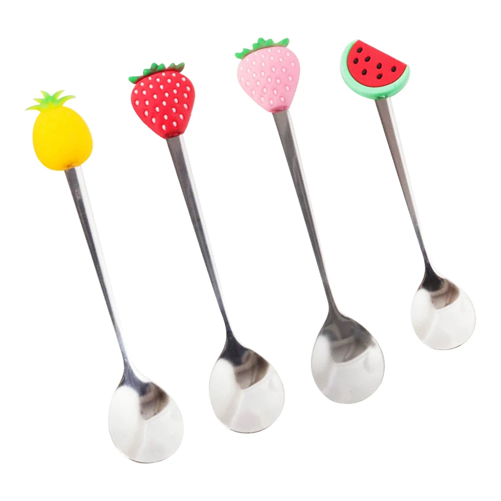 4 Pcs Colored Fruit Spoons Stainless Steel Silica Gel Mixing Juicer Ice Cream Food Spoons Drinks Pastries Cocktails Dessert
4 Pcs Colored Fruit Spoons Stainless Steel Silica Gel Mixing Juicer Ice Cream Food Spoons Drinks Pastries Cocktails Dessert