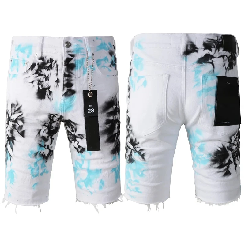 24SS New Purple Summer Tie Dye Print Fashion Shorts Men Women Purple American Casual Slimming Denim Shorts
24SS New Purple Summer Tie Dye Print Fashion Shorts Men Women Purple American Casual Slimming Denim Shorts