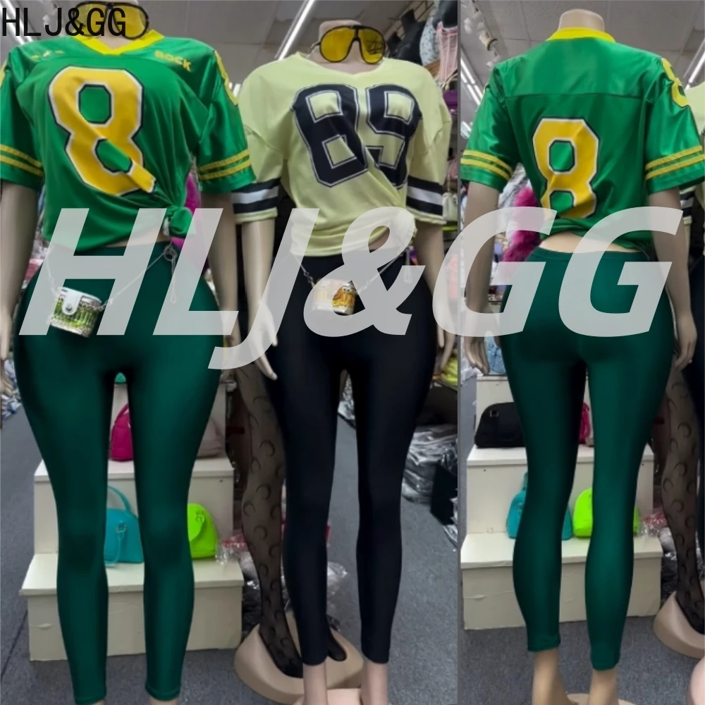 HLJ&GG Green Fashion American Streetwear Women V Neck Letter Print Tshirts And Skinny Pants Two Piece Sets Y2K 2pcs Outfits 2025
HLJ&GG Green Fashion American Streetwear Women V Neck Letter Print Tshirts And Skinny Pants Two Piece Sets Y2K 2pcs Outfits 2025