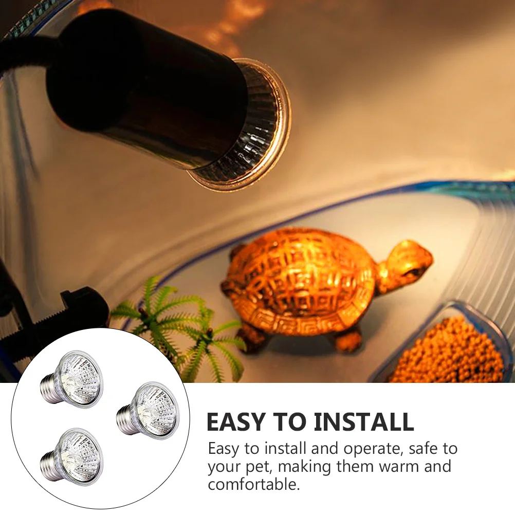 3Pcs Reptile Heating Lamp Full Spectrum Bulb Uva Uvb Calcium Absorption High Quality Material Durable and Practical
3Pcs Reptile Heating Lamp Full Spectrum Bulb Uva Uvb Calcium Absorption High Quality Material Durable and Practical