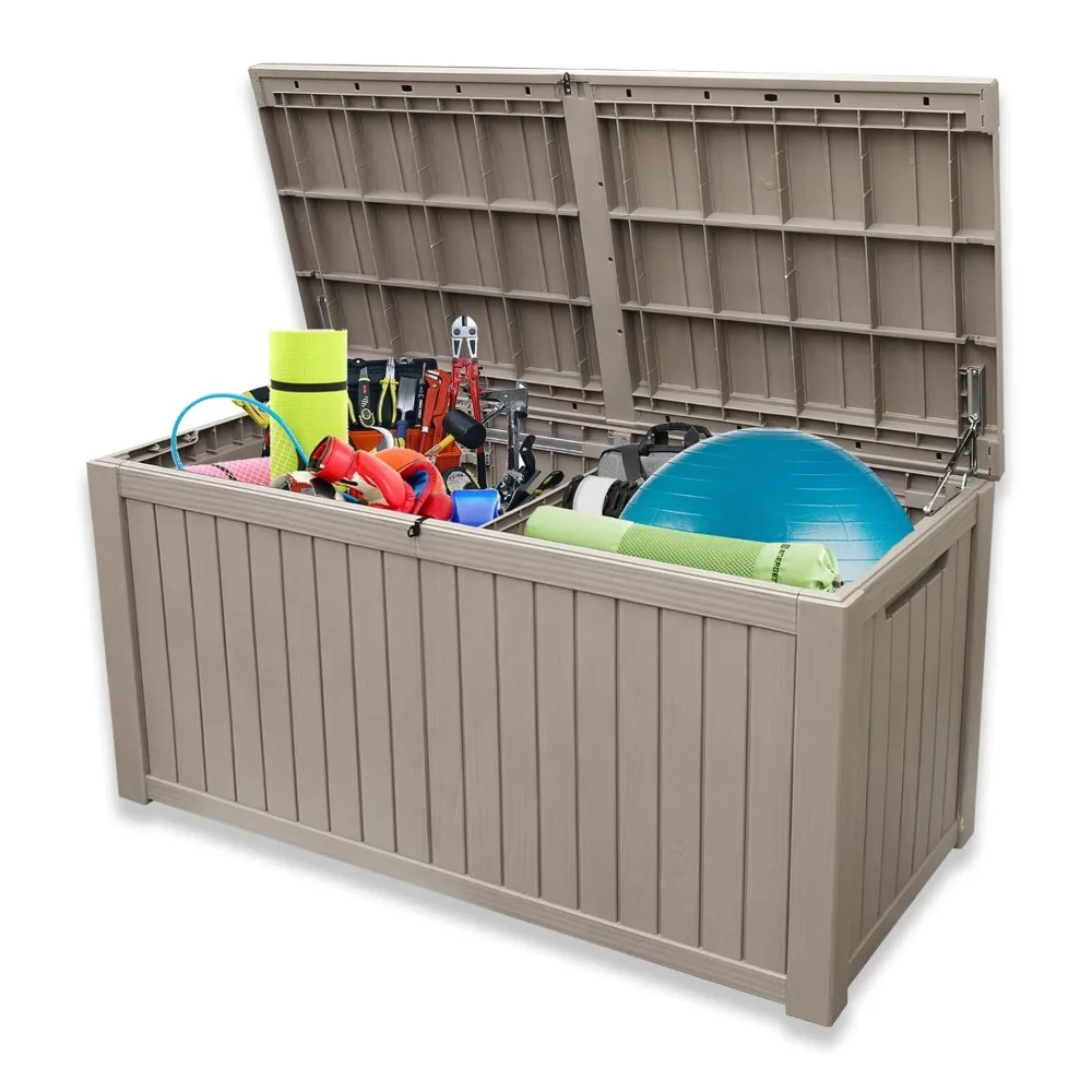 180 Gallon Outdoor Storage Box, Rain Waterproof Resin Deck Box, Lockable Large Storage Container for Patio Furniture, Cushions
180 Gallon Outdoor Storage Box, Rain Waterproof Resin Deck Box, Lockable Large Storage Container for Patio Furniture, Cushions
