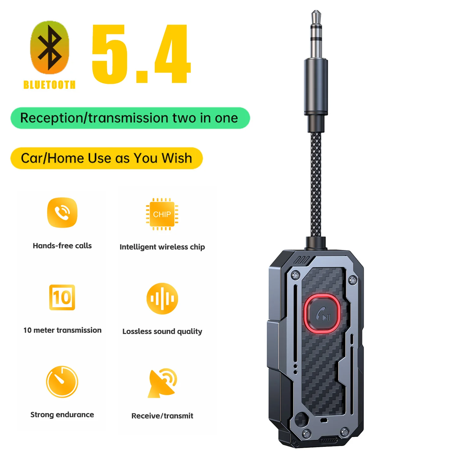 Bluetooth 5.4 Audio Transmitter and Receiver 2 In 1 Wireless 3.5mm Aux Audio Adapter Bluetooth Transmitter for TV Car Headphones
Bluetooth 5.4 Audio Transmitter and Receiver 2 In 1 Wireless 3.5mm Aux Audio Adapter Bluetooth Transmitter for TV Car Headphones