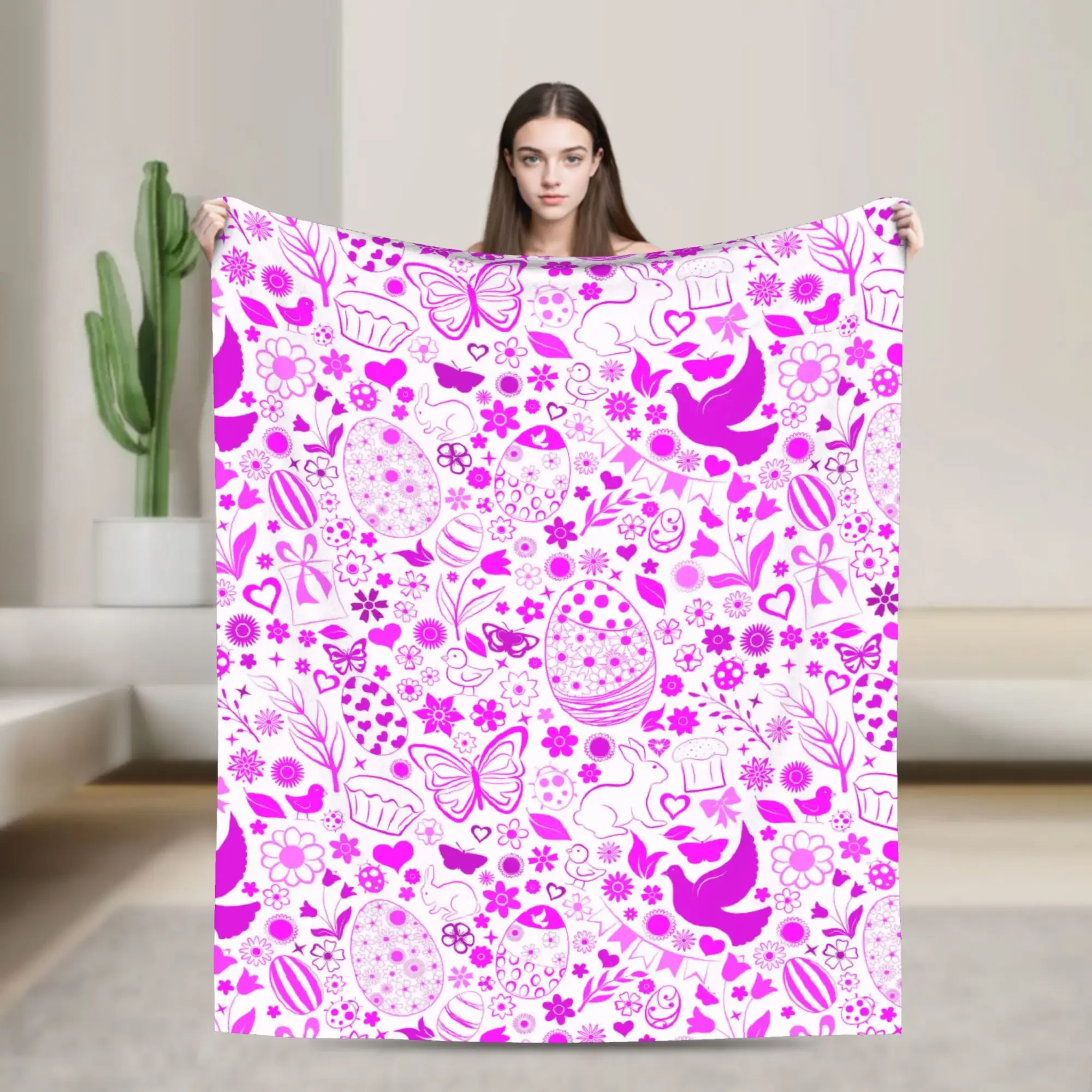 Seamless Easter Pattern Soft Flannel Throw Blanket for Living Room Bed Travel Aesthetic Design Cover
Seamless Easter Pattern Soft Flannel Throw Blanket for Living Room Bed Travel Aesthetic Design Cover